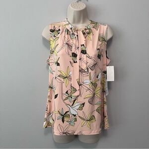 Liz Claiborne Floral Print Sleeveless Blouse Size M NWT!